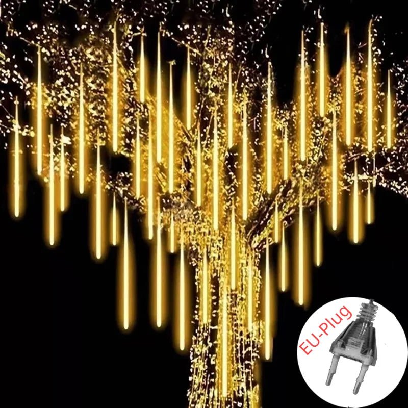 Solar Meteor Shower Rain String Lights Waterproof Garden Light 8 Tubes Christmas Tree Holiday Party Wedding Holiday Decoration - GoDiscount