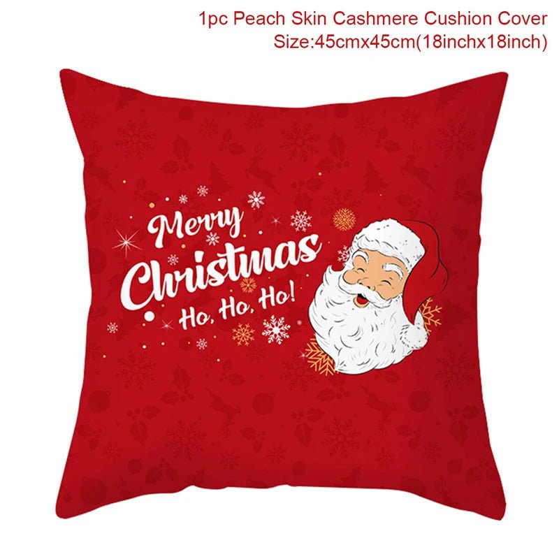 Christmas Cushion Cover Decoration Home Santa Decorations Gift Navidad Happy New Year 2022 - GoDiscount