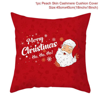 Christmas Cushion Cover Decoration Home Santa Decorations Gift Navidad Happy New Year 2022 - GoDiscount