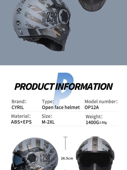 🏍️💥 Casque Moto CYRIL – Full Face & Open Face, Homologué ECE DOT, Casque Modular avec Double Visor - GoDiscount