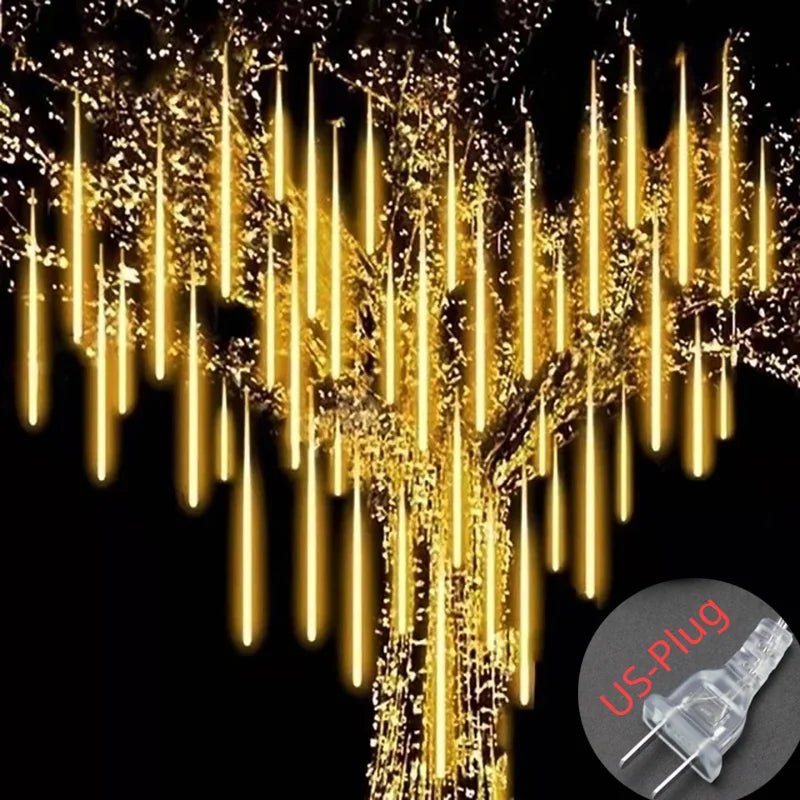 Solar Meteor Shower Rain String Lights Waterproof Garden Light 8 Tubes Christmas Tree Holiday Party Wedding Holiday Decoration - GoDiscount