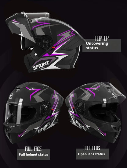 Casque Moto Modulaire Personnalisé – Double Lentille, Casque Intégral pour Homme et Femme, Motocross Racing - GoDiscount