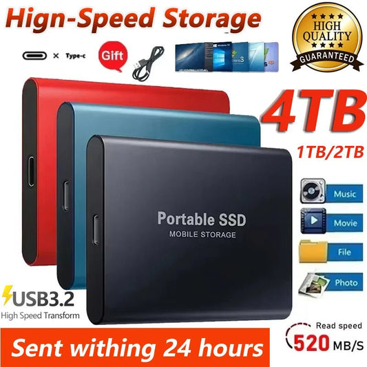 💾 Disque SSD Portable 1 To – Haute Vitesse USB 3.1/Type - C pour PC, Mac & Smartphone - GoDiscount