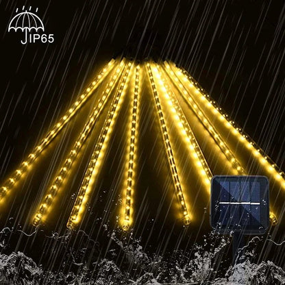 Solar Meteor Shower Rain String Lights Waterproof Garden Light 8 Tubes Christmas Tree Holiday Party Wedding Holiday Decoration - GoDiscount