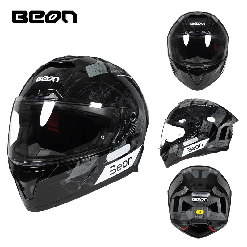 💨🛡️ Casque Moto Beon - 507 – Casque Full Face Racing, Certifié DOT/ECE | Pour Toute Saison - GoDiscount
