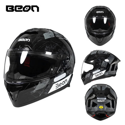 💨🛡️ Casque Moto Beon - 507 – Casque Full Face Racing, Certifié DOT/ECE | Pour Toute Saison - GoDiscount