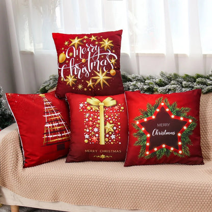 Christmas Cushion Cover Decoration Home Santa Decorations Gift Navidad Happy New Year 2022 - GoDiscount