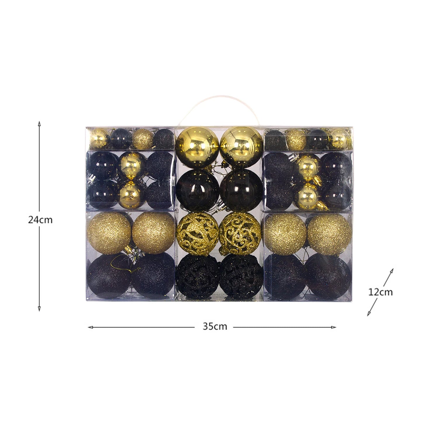 100Pcs Christmas Ball Ornaments Tree Decorative Shatterproof Decorations Hanging Xmas for Anniversary Wedding Party Holiday - GoDiscount