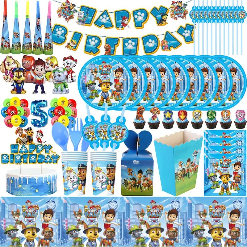 Décoration Anniversaire PAW Patrol – Set Complet Fournitures de Fête : Assiettes, Serviettes, Ballons & Accessoires - GoDiscount