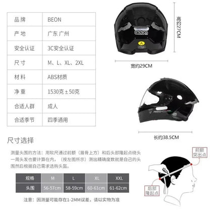 💨🛡️ Casque Moto Beon - 507 – Casque Full Face Racing, Certifié DOT/ECE | Pour Toute Saison - GoDiscount