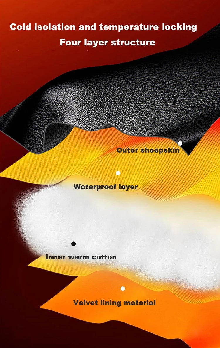 🏍️❄️ Gants Moto Hiver – Cuir Dermal, Protection Carbone | Gants Étanches & Coupe - vent pour Riders - GoDiscount