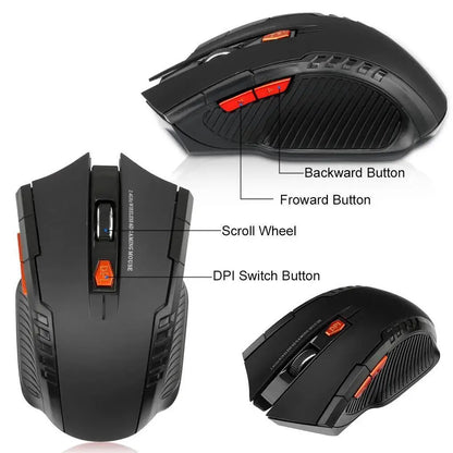 Souris Sans Fil 2.4G 1600DPI – Souris Optique Gamer 6 Boutons pour PC & Ordinateur Portable - GoDiscount