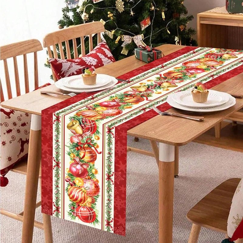 Merry Christmas Table Runner Xmas Table Cover Christmas Decorations For Home 2025 Navidad Natal Gifts New Year 2026 Tablecloth - GoDiscount