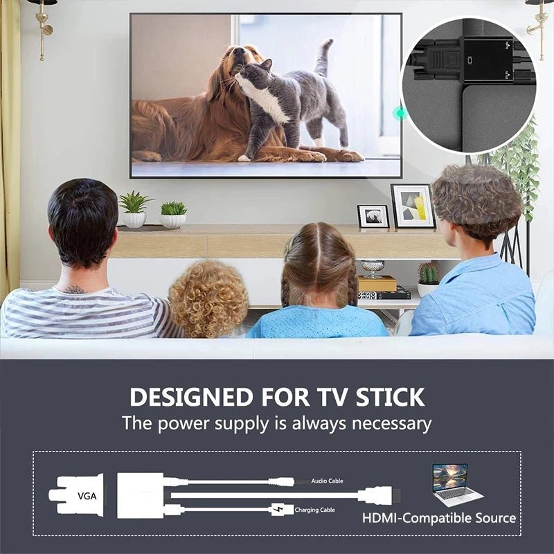 Adaptateur HDMI vers VGA 1080P avec Audio - GoDiscount