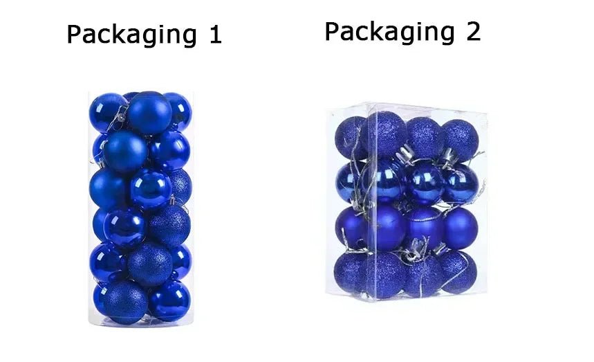 24Pcs 3/4/6CM Christmas Balls Big Ball Christmas Tree Pendant Ornaments for Party Decor 2025 New Year Navidad Gifts Accessory - GoDiscount