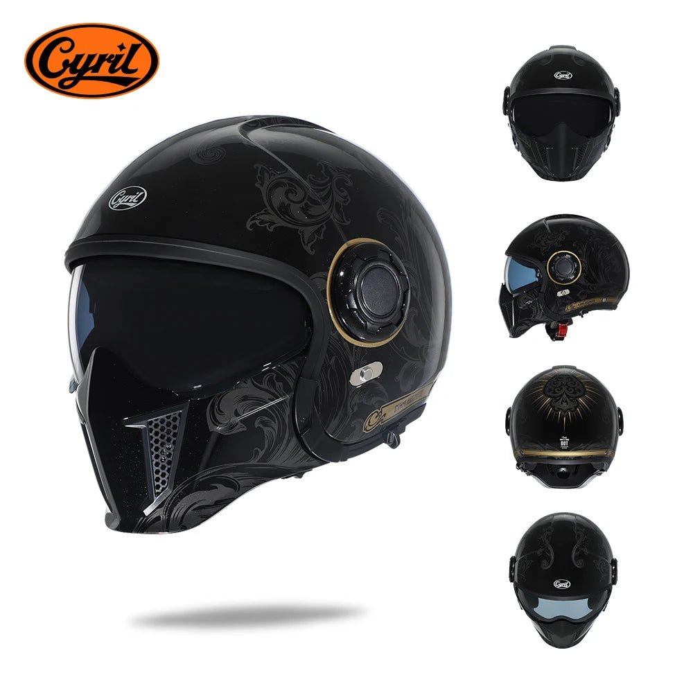 🏍️💥 Casque Moto CYRIL – Full Face & Open Face, Homologué ECE DOT, Casque Modular avec Double Visor - GoDiscount