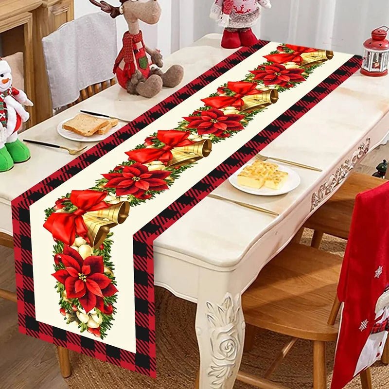Merry Christmas Table Runner Xmas Table Cover Christmas Decorations For Home 2025 Navidad Natal Gifts New Year 2026 Tablecloth - GoDiscount