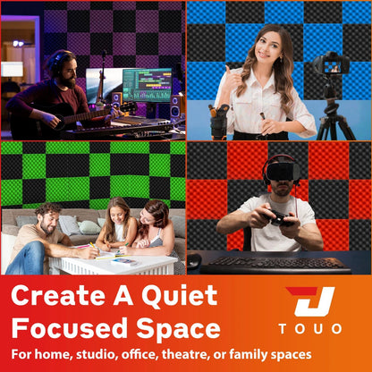 Panneaux Mousse Acoustique Haute Densité – Isolation Phonique Mur & Plafond |(6 à 48 pièces) - GoDiscount