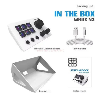Mirabox N3 Streamdeck Keypad Screen Knob Customization Macro Mini Keyboard Visual Desktop Console For Desktop Computer Gifts - GoDiscount