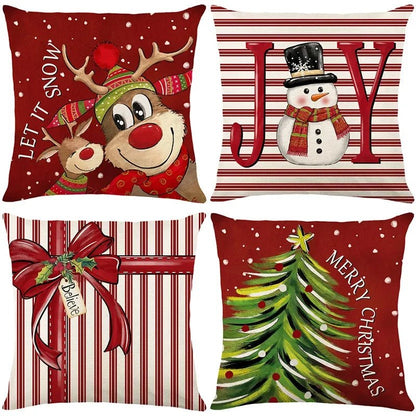 45cm Christmas Decorations Christmas Cushion Cover Pillowcase 2024 for Home Ornament Xmas New Year Christmas Decor 2025 home - GoDiscount