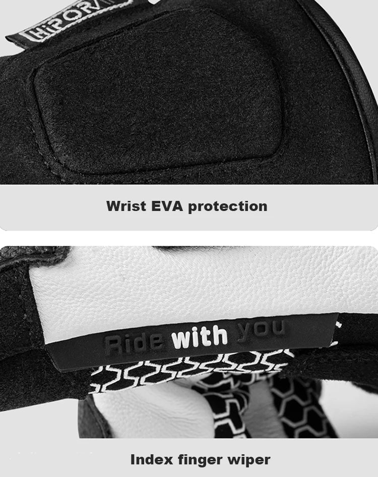 🏍️❄️ Gants Moto Hiver – Cuir Dermal, Protection Carbone | Gants Étanches & Coupe - vent pour Riders - GoDiscount