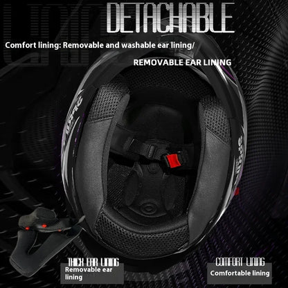 Casque Moto Modulaire Personnalisé – Double Lentille, Casque Intégral pour Homme et Femme, Motocross Racing - GoDiscount