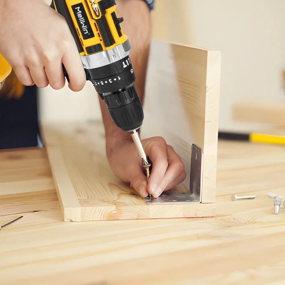 MELLWIN 25+3 Torque Cordless Electric Impact Drill Set Multipurpose Electric Screwdriver Tool Sets For Makita 18V Battery Pin - GoDiscount