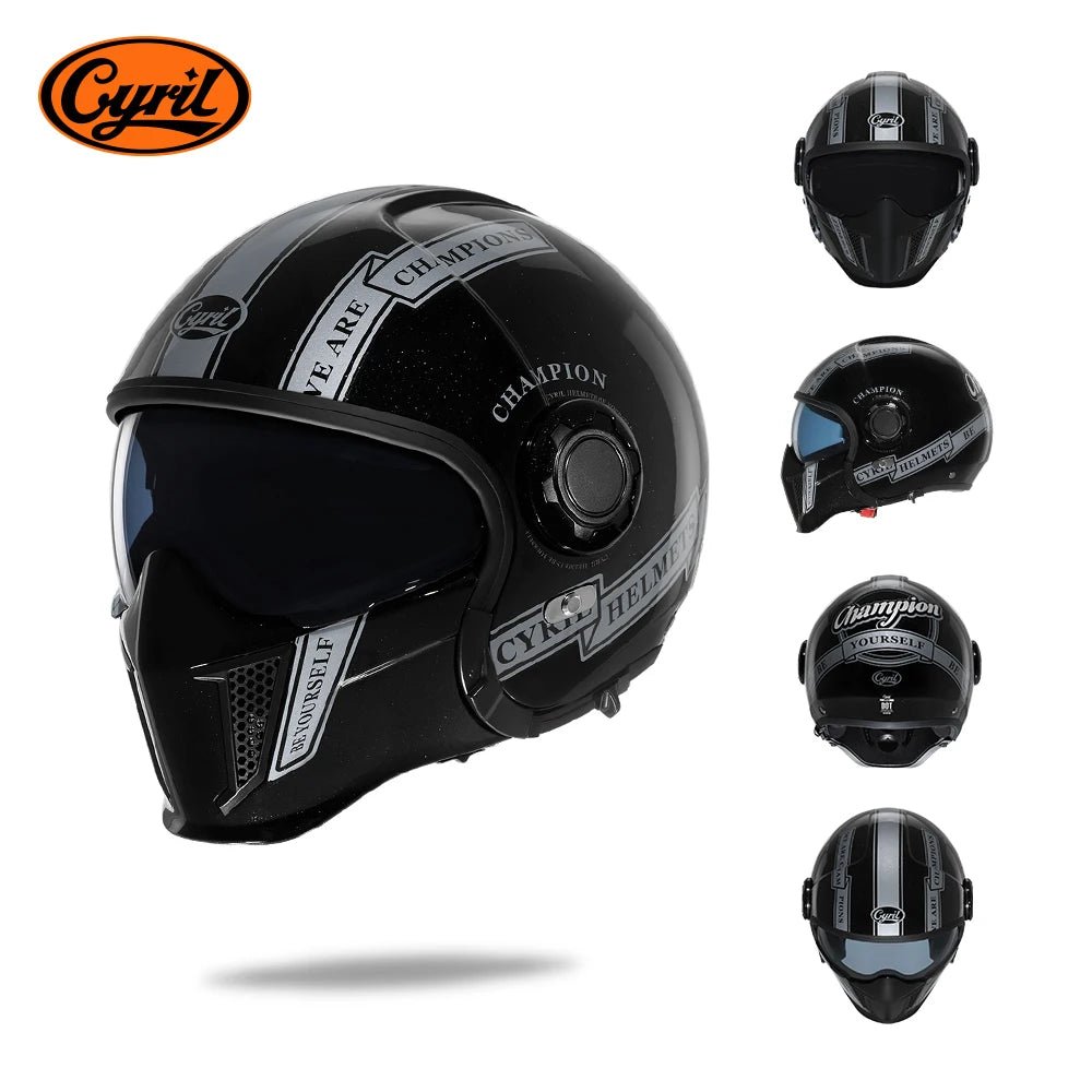 🏍️💥 Casque Moto CYRIL – Full Face & Open Face, Homologué ECE DOT, Casque Modular avec Double Visor - GoDiscount