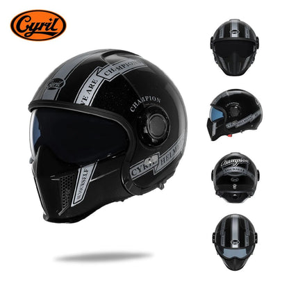 🏍️💥 Casque Moto CYRIL – Full Face & Open Face, Homologué ECE DOT, Casque Modular avec Double Visor - GoDiscount