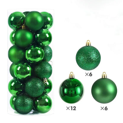 24Pcs 3/4/6CM Christmas Balls Big Ball Christmas Tree Pendant Ornaments for Party Decor 2025 New Year Navidad Gifts Accessory - GoDiscount