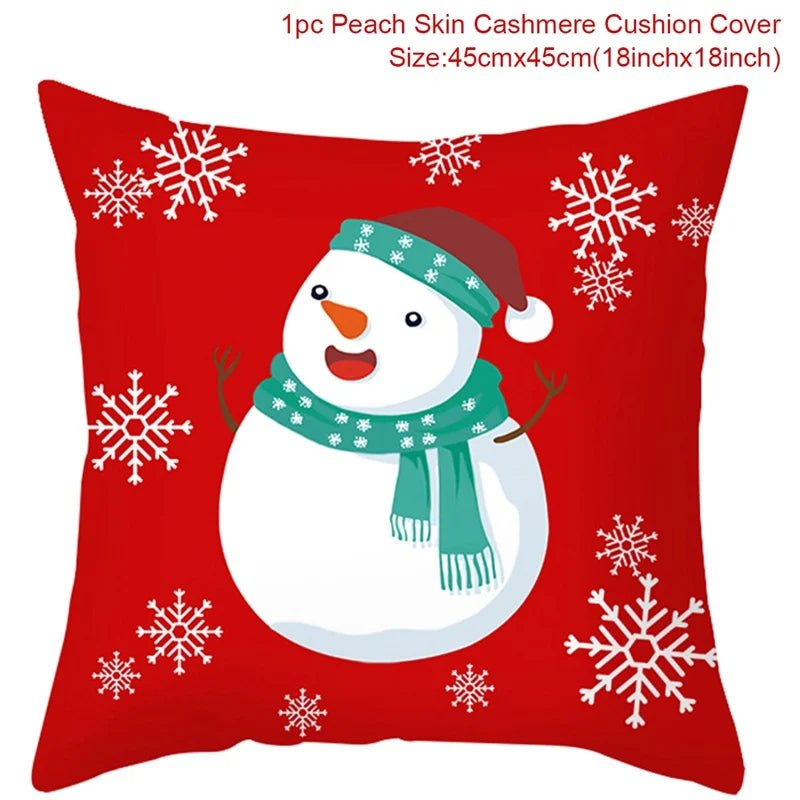 Christmas Cushion Cover Decoration Home Santa Decorations Gift Navidad Happy New Year 2022 - GoDiscount