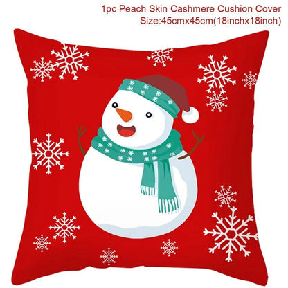 Christmas Cushion Cover Decoration Home Santa Decorations Gift Navidad Happy New Year 2022 - GoDiscount