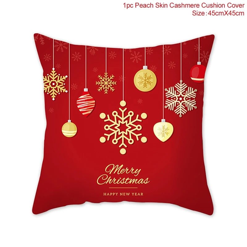 Christmas Cushion Cover Decoration Home Santa Decorations Gift Navidad Happy New Year 2022 - GoDiscount