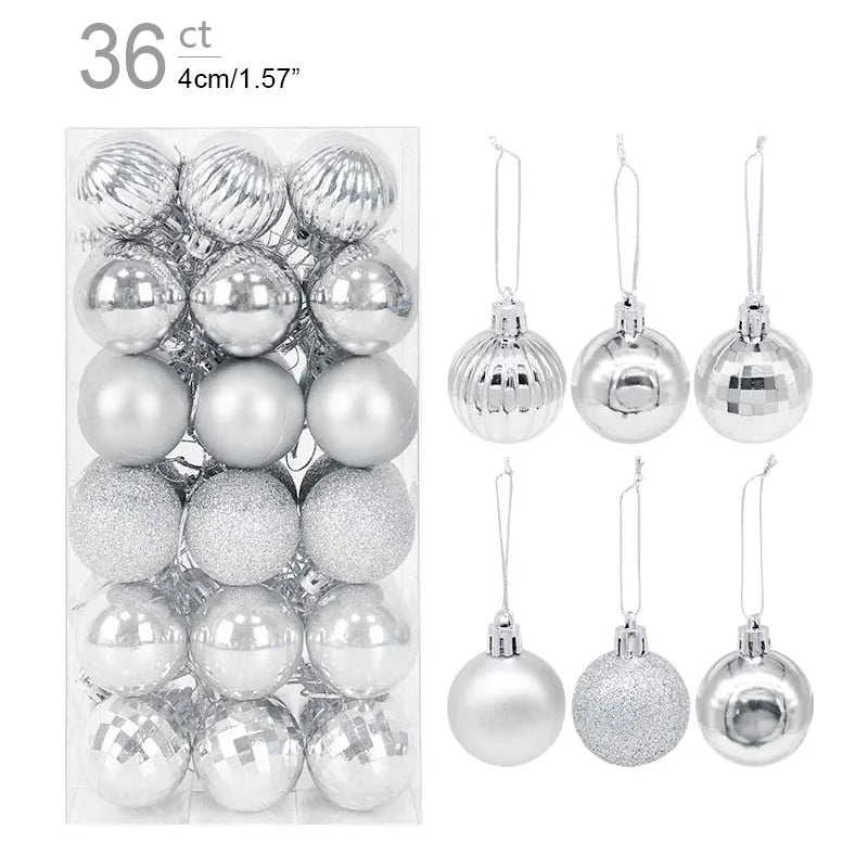 1box Christmas Balls Christmas Tree Ornaments Ball Xmas Hanging Tree Pendants Home Party Decor 2026 New Year Gift Noel Navidad - GoDiscount