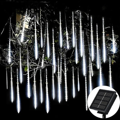 Solar Meteor Shower Rain String Lights Waterproof Garden Light 8 Tubes Christmas Tree Holiday Party Wedding Holiday Decoration - GoDiscount