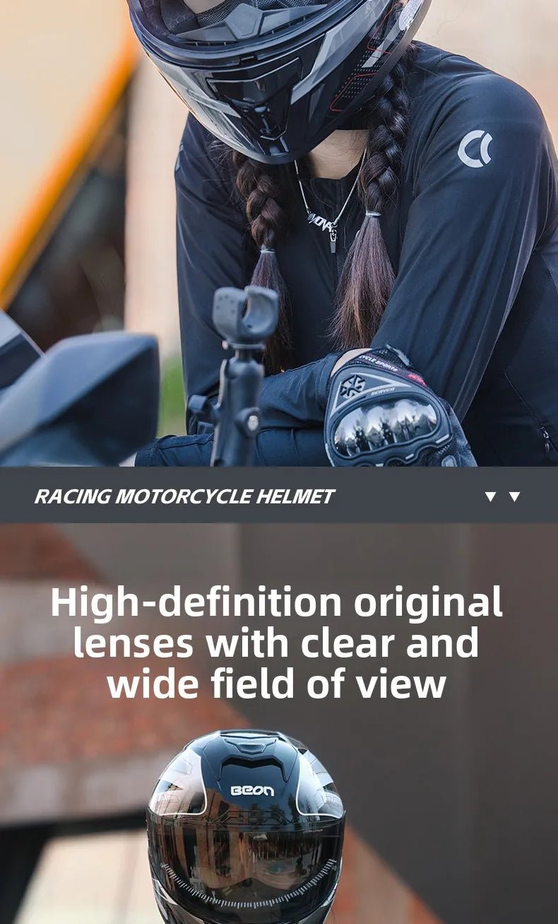 💨🛡️ Casque Moto Beon - 507 – Casque Full Face Racing, Certifié DOT/ECE | Pour Toute Saison - GoDiscount