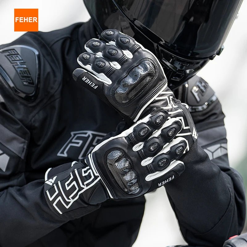 🏍️❄️ Gants Moto Hiver – Cuir Dermal, Protection Carbone | Gants Étanches & Coupe - vent pour Riders - GoDiscount