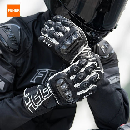 🏍️❄️ Gants Moto Hiver – Cuir Dermal, Protection Carbone | Gants Étanches & Coupe - vent pour Riders - GoDiscount
