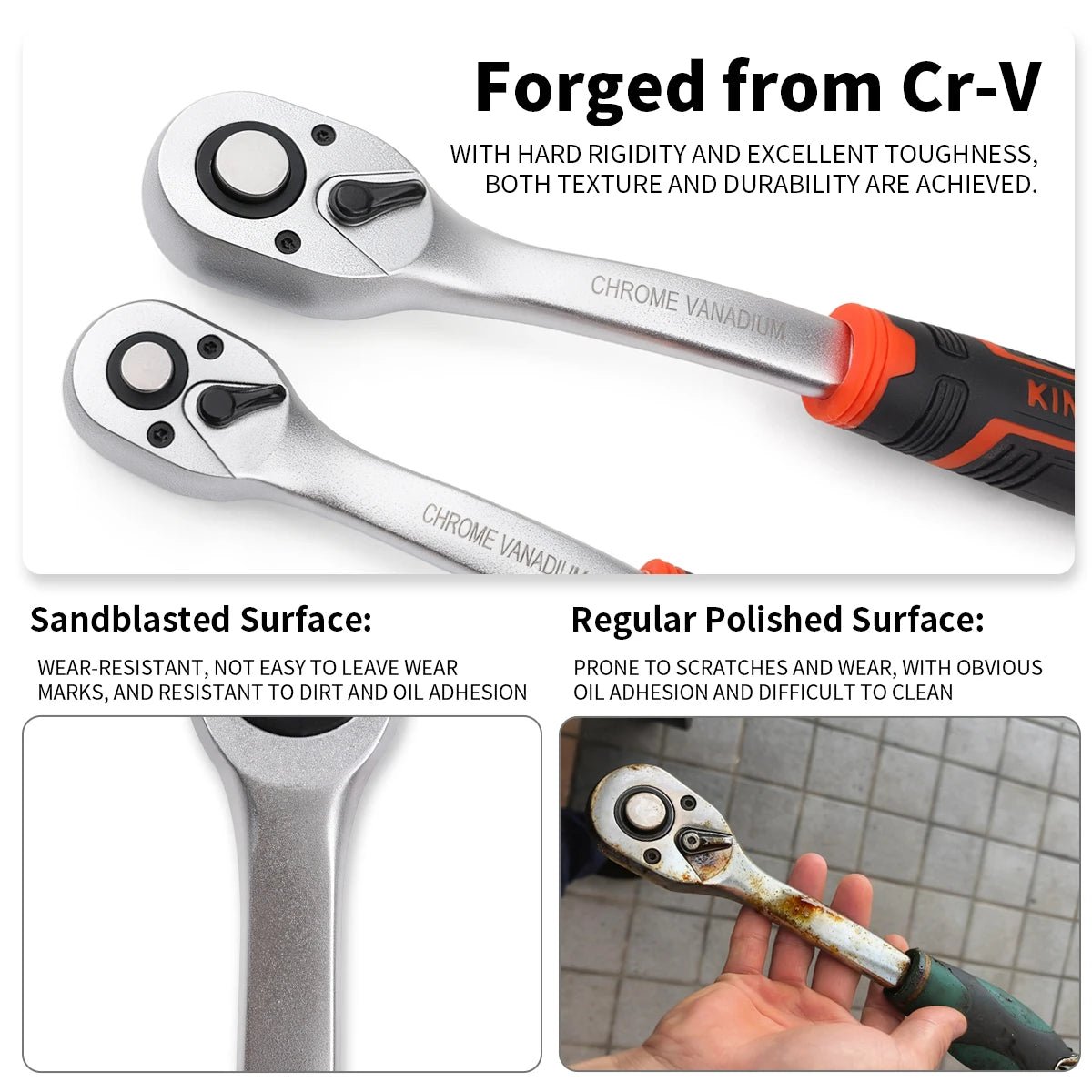 ⚙️💪 Cliquet Finition Givrée – 72 Dents Haute Précision • Double Sens • 3 Tailles Incluses - GoDiscount