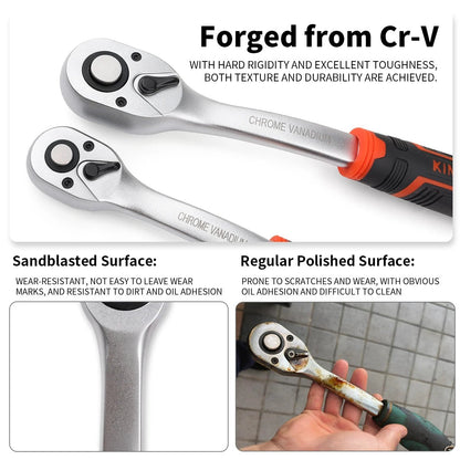 ⚙️💪 Cliquet Finition Givrée – 72 Dents Haute Précision • Double Sens • 3 Tailles Incluses - GoDiscount