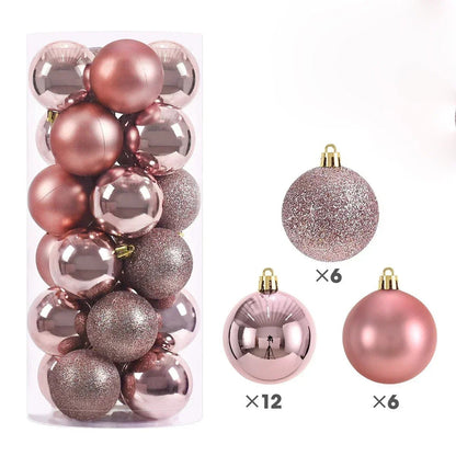 24Pcs 3/4/6CM Christmas Balls Big Ball Christmas Tree Pendant Ornaments for Party Decor 2025 New Year Navidad Gifts Accessory - GoDiscount
