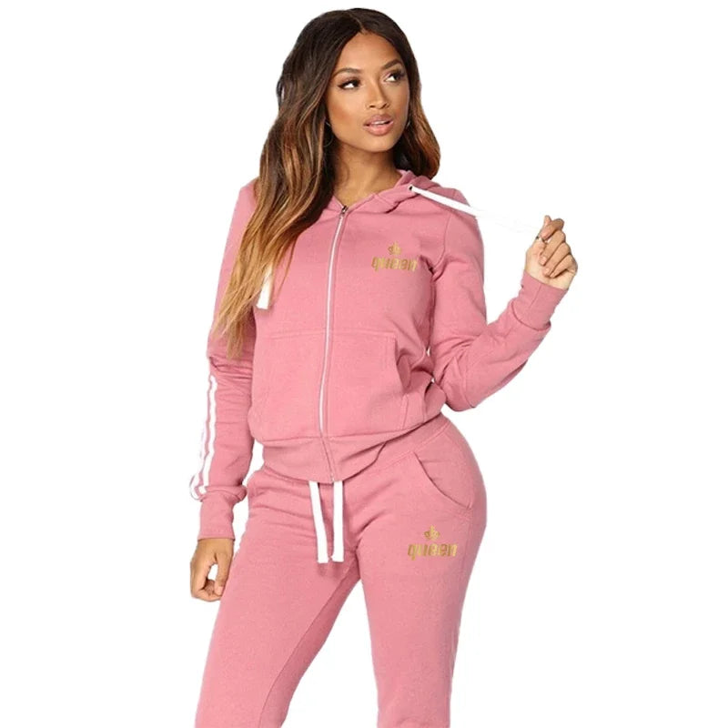 ⭐ Ensemble Sport Femme 2025 – Hoodie Zippé & Pantalon Jogging | Look Casual Chic & Confort Outdoor