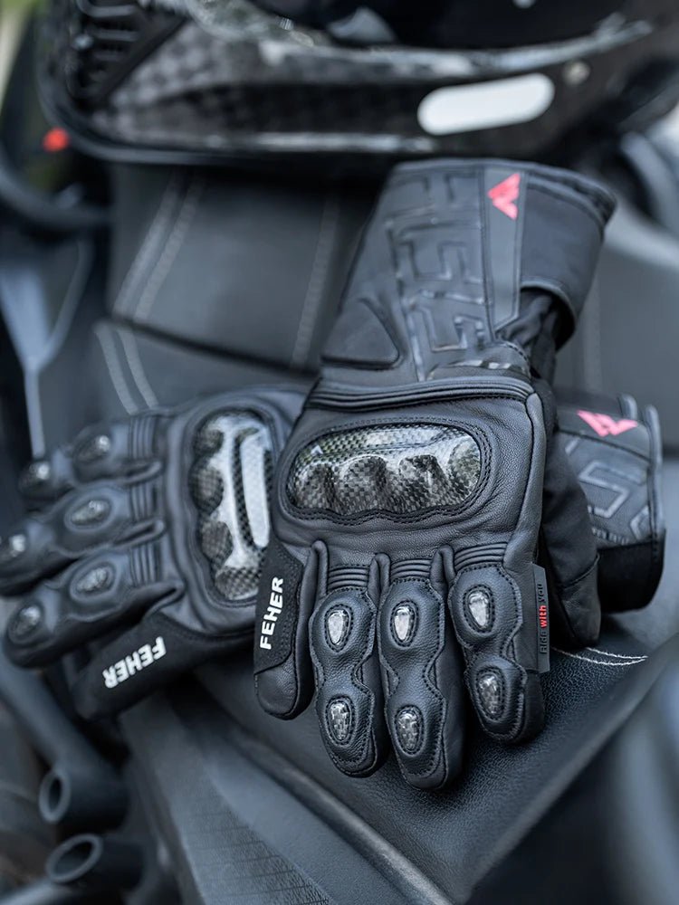 🏍️❄️ Gants Moto Hiver – Cuir Dermal, Protection Carbone | Gants Étanches & Coupe - vent pour Riders - GoDiscount