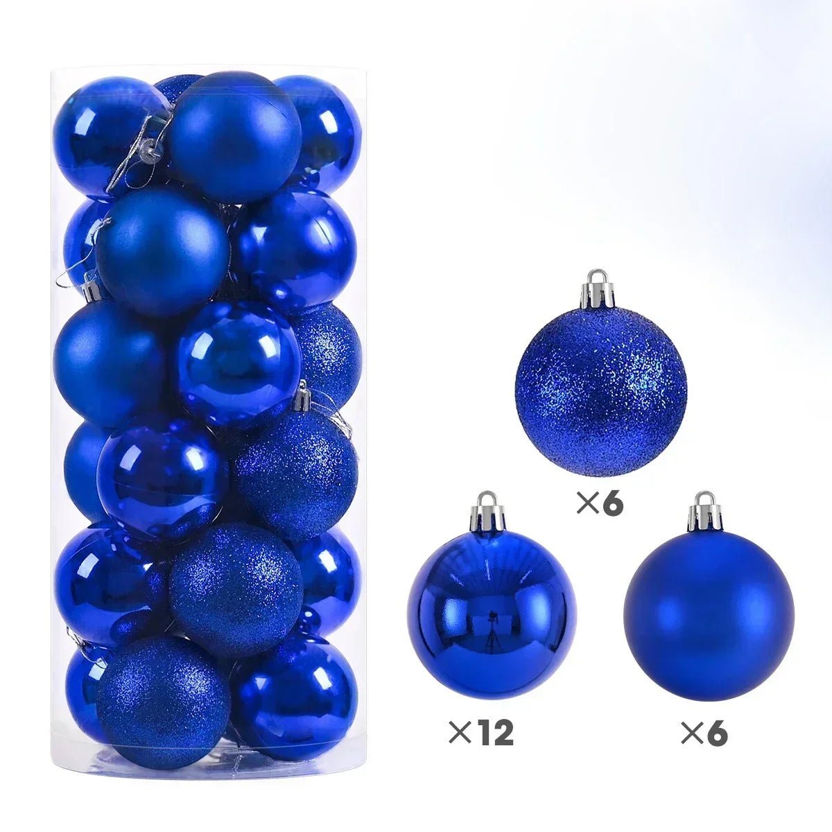 24Pcs 3/4/6CM Christmas Balls Big Ball Christmas Tree Pendant Ornaments for Party Decor 2025 New Year Navidad Gifts Accessory - GoDiscount