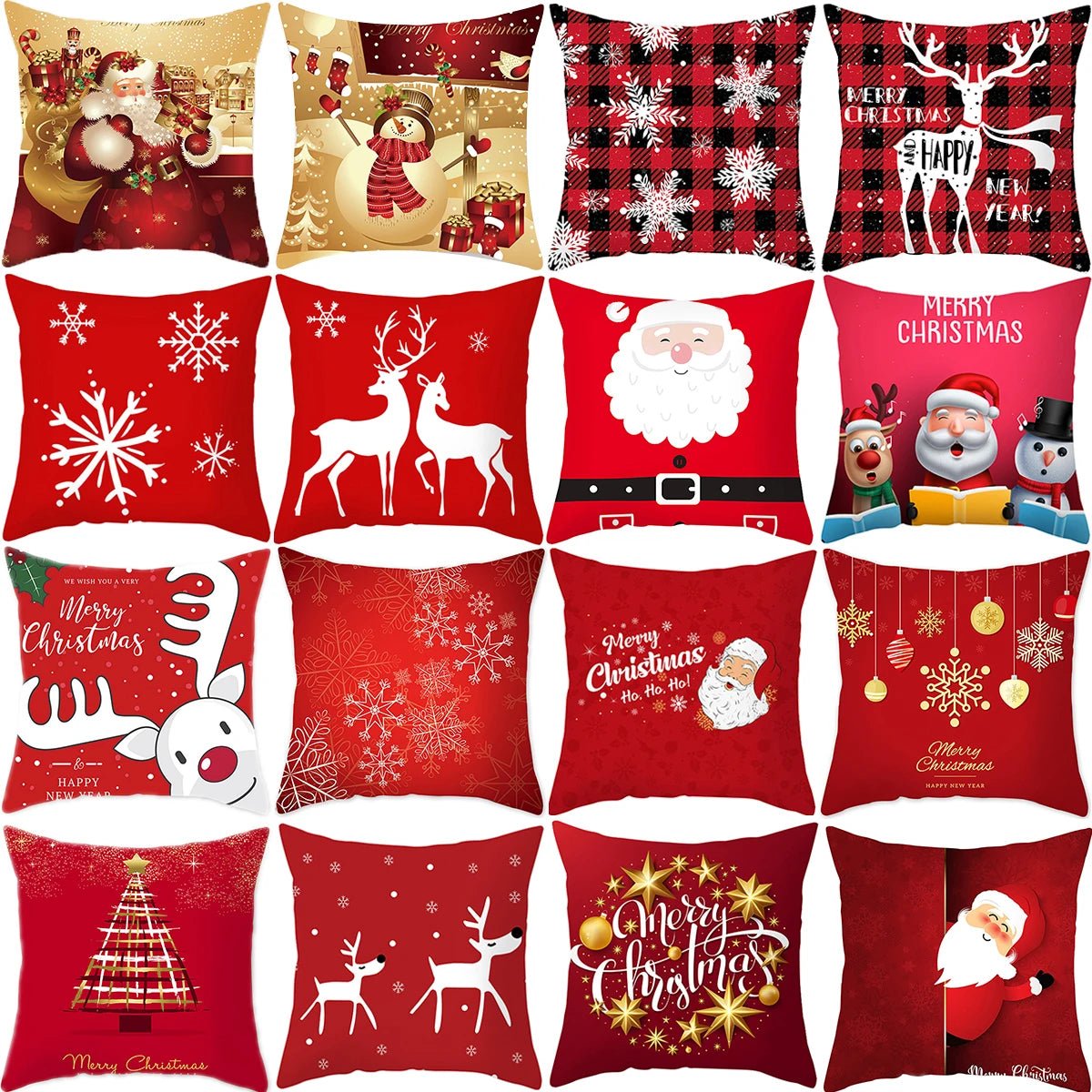 Christmas Cushion Cover Decoration Home Santa Decorations Gift Navidad Happy New Year 2022 - GoDiscount