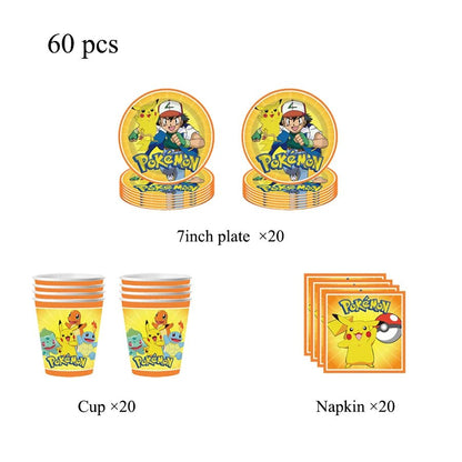 Kit Complet Fête Pokémon – PokéBall, Pikachu, Vaisselle, Autocollants & Cadeaux Enfants - GoDiscount