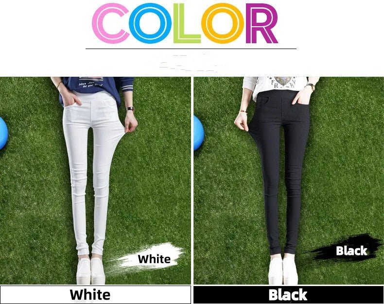 Pantalon Femme Chic – Pantalon Droit Uni, Élastique et Stretch, Pantalon Crayon Élégant pour Bureau, Casual et Estival - GoDiscount