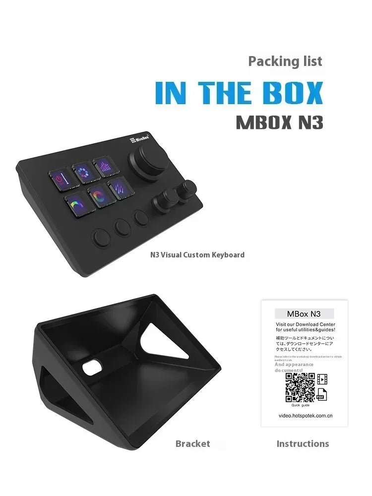 Mirabox N3 Streamdeck Keypad Screen Knob Customization Macro Mini Keyboard Visual Desktop Console For Desktop Computer Gifts - GoDiscount