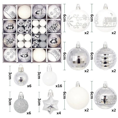 44Pcs 3/6CM Christmas Ball Christmas Tree Decoration Ornaments for Home Decor Halloween New Year Navidad Pendant Ball Accessory - GoDiscount