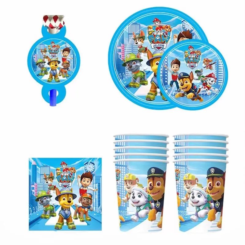 Décoration Anniversaire PAW Patrol – Set Complet Fournitures de Fête : Assiettes, Serviettes, Ballons & Accessoires - GoDiscount